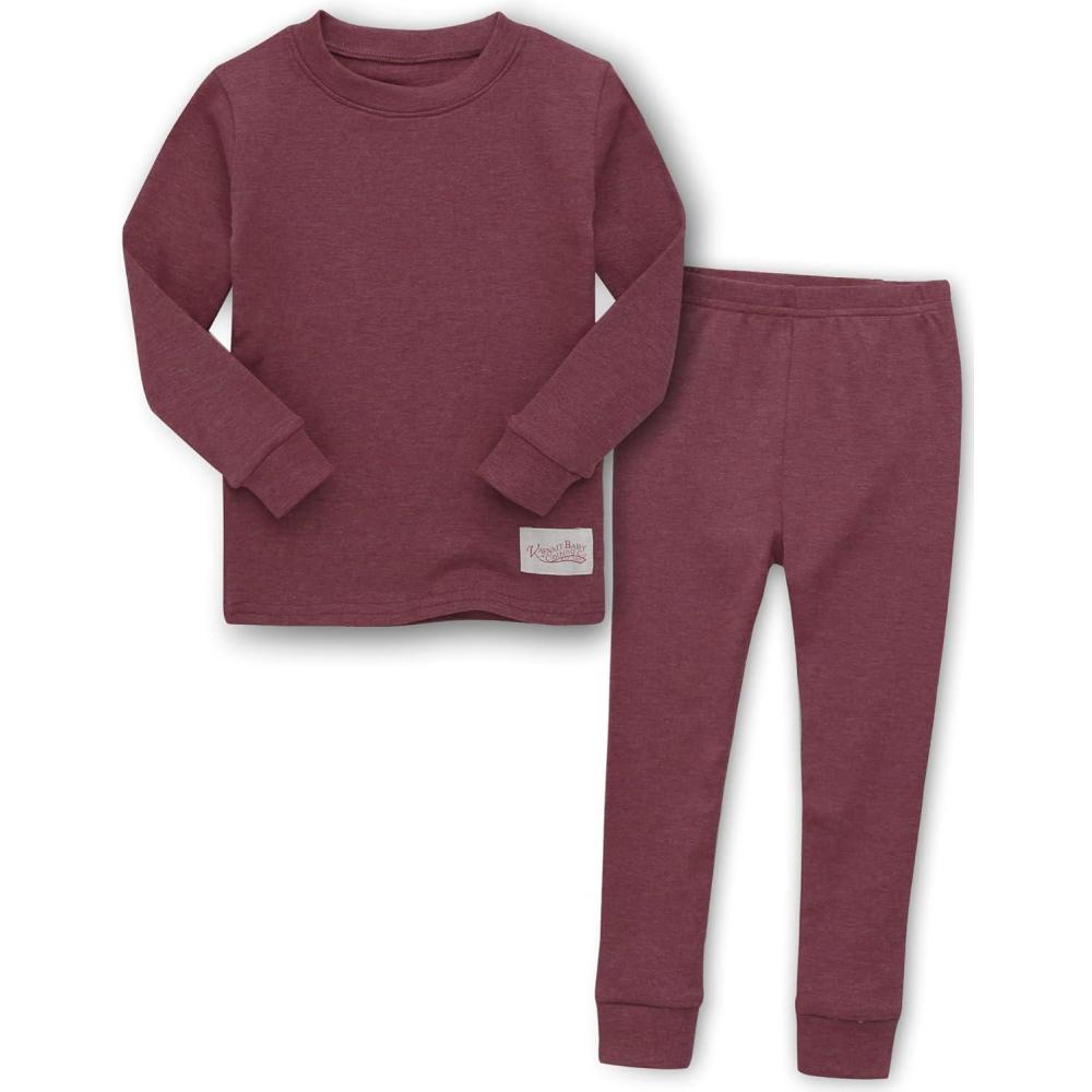 imageVaenait 6M12Y Toddler Kids Super Soft Lightweight Breathable Modal Cotton Melange Sleepwear Pajamas SetRed