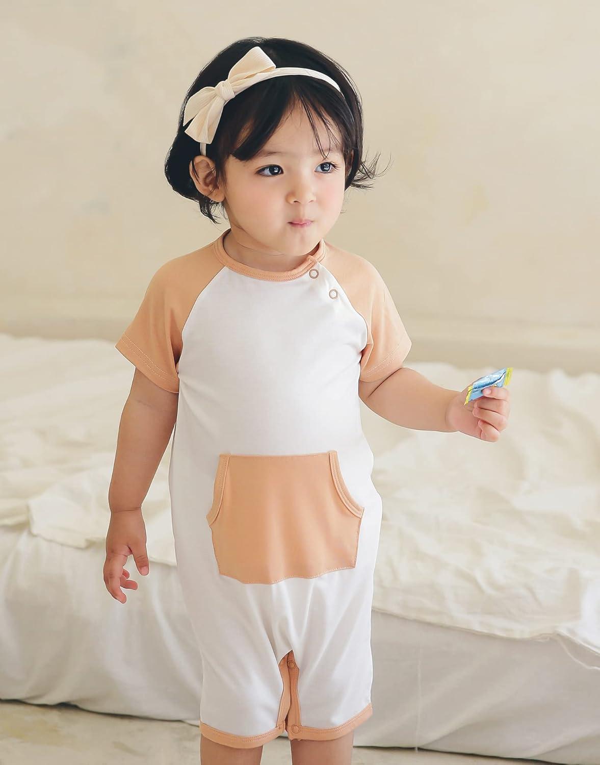 imageVAENAIT BABY Newborn Infant Baby Boys and Girls Rayon from Bamboo Romper OnePiece JumpsuitsC04pocket Brown